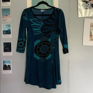 Blue Flower pattern dress!